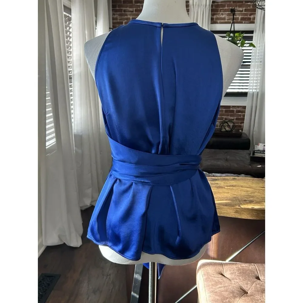 Ted Baker London NWT Women's MIKELLE Self Tie Halter Cam Dark Blue Size 2 $198 - Picture 7 of 11